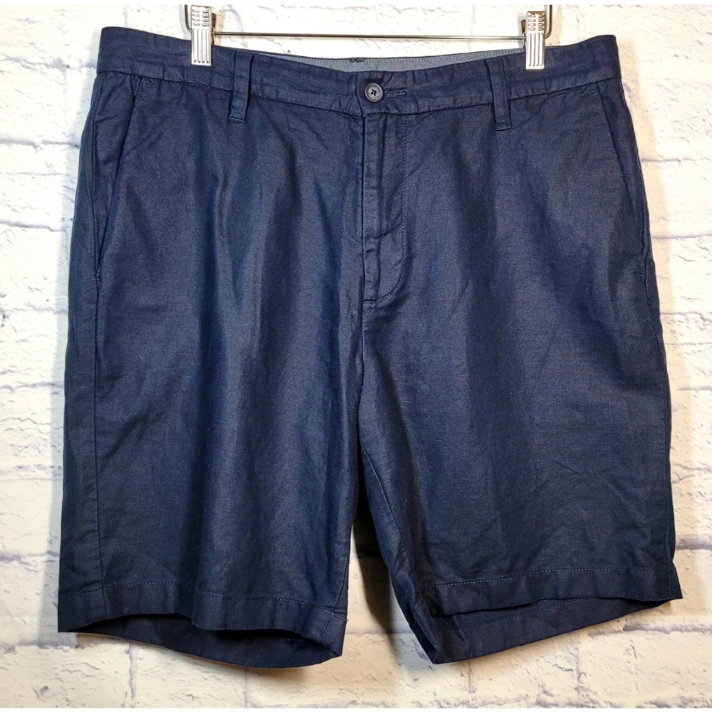 Nautica Shorts Men's Linen Blend Size 34 Chambray Blue Classic Fit Causal Summer
